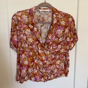 ASTR Women's Floral Top - Pink and Orange